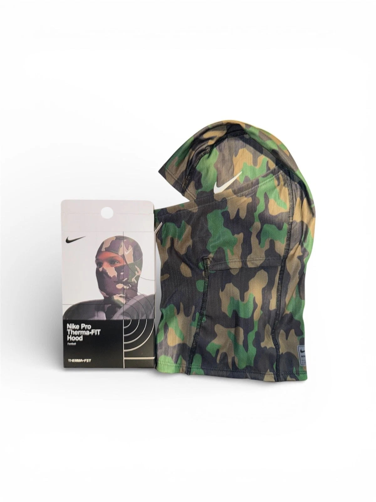 Nike Pro HyperWarm Hood Ski Mask Balaclava - Green Camo