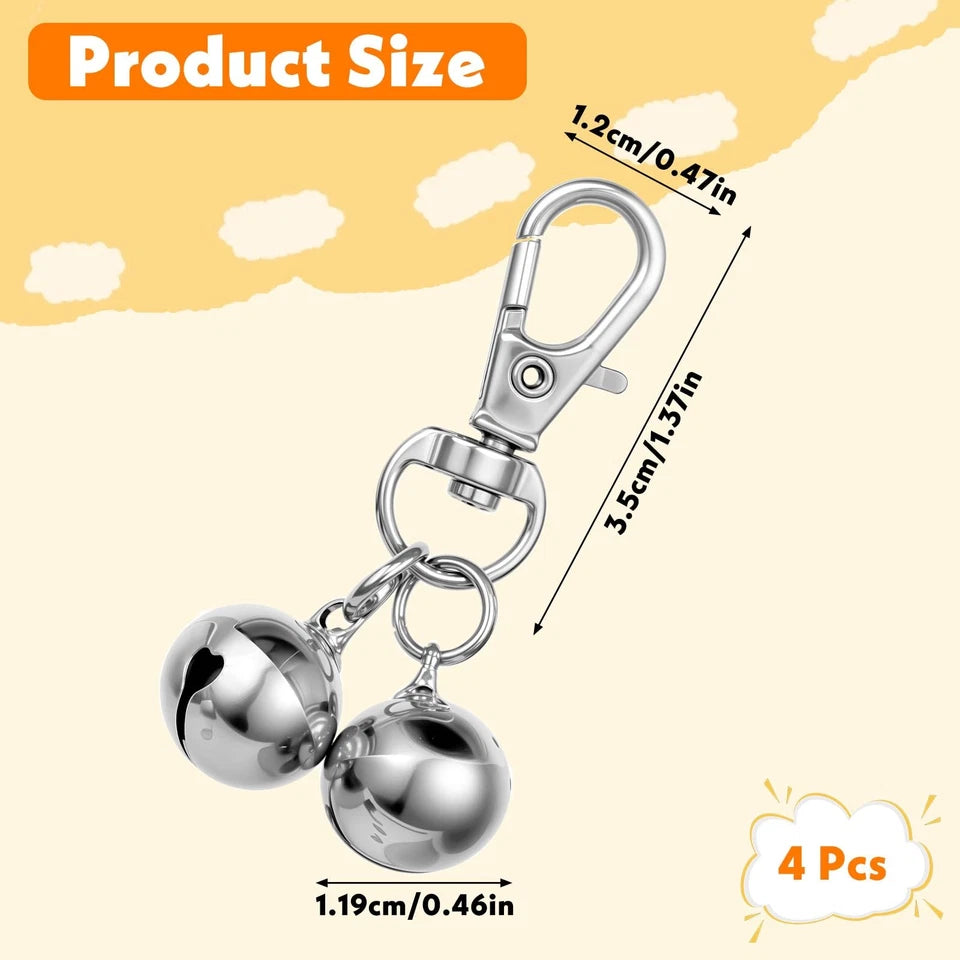 Yuanchu 4-Pack Loud Pet Collar Bells for Dogs & Cats
