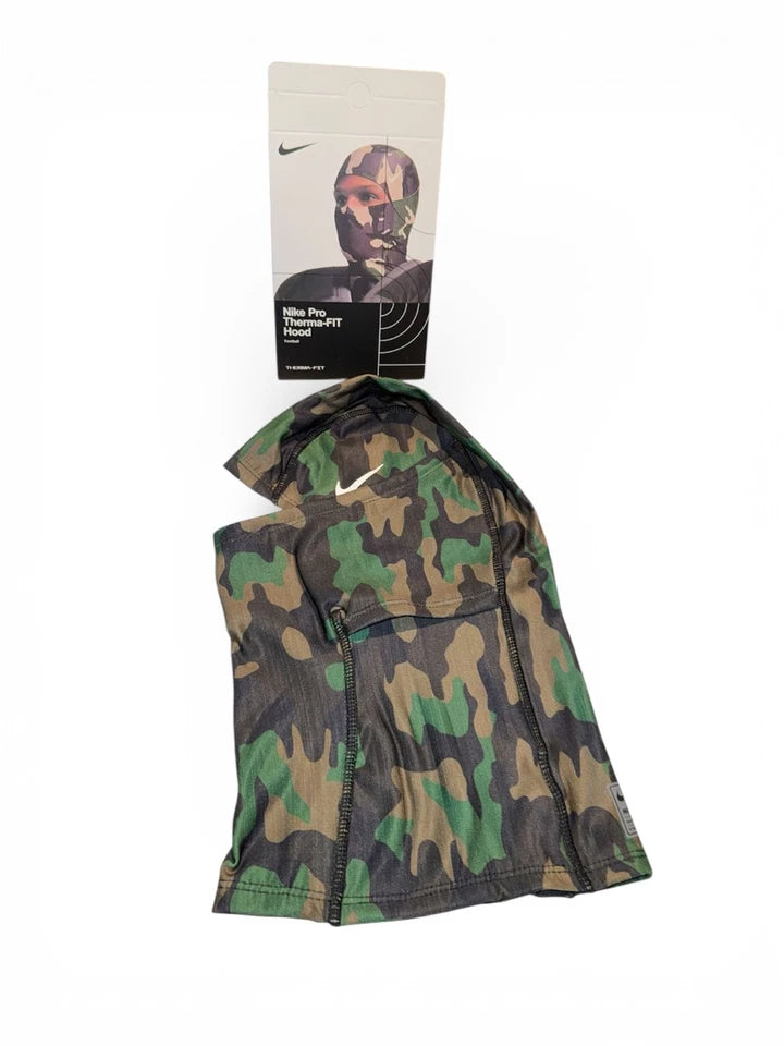 Nike Pro HyperWarm Hood Ski Mask Balaclava - Green Camo
