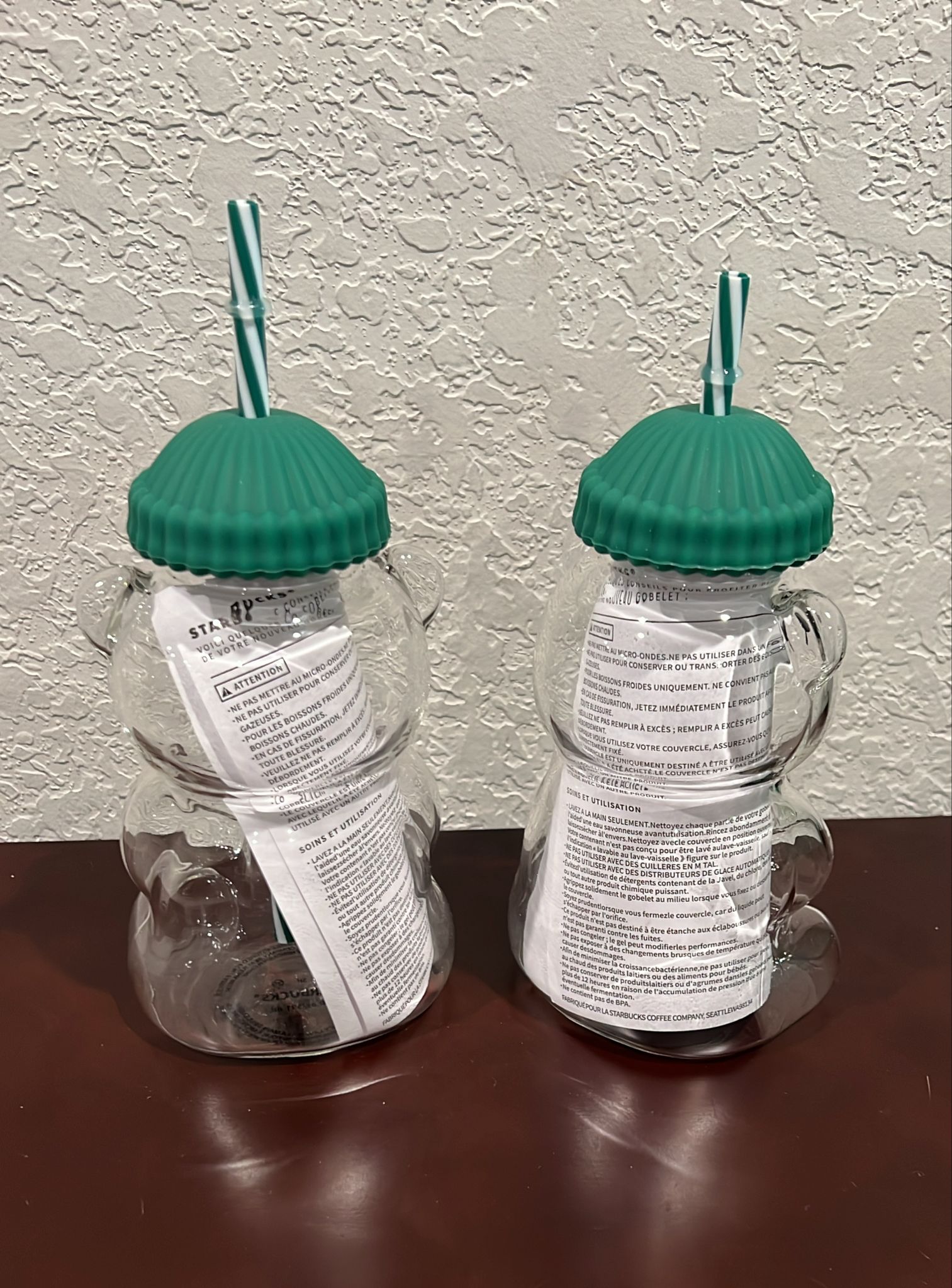 2PK 2026 Glass Starbucks Bearista Bear Cold Cup Holiday Limited Edition