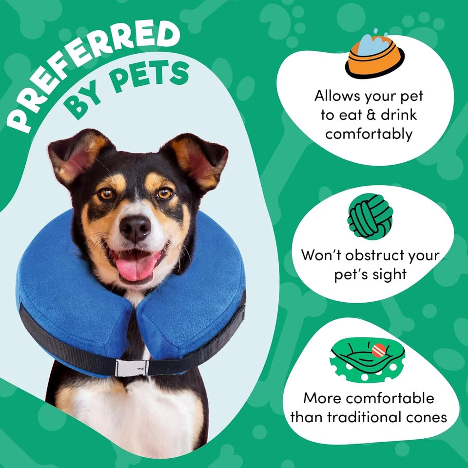 Soft Inflatable Recovery Collar for Dogs and Cats
