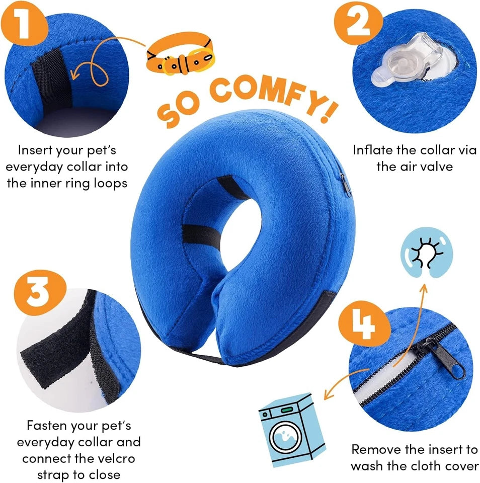 Soft Inflatable Recovery Collar for Dogs and Cats