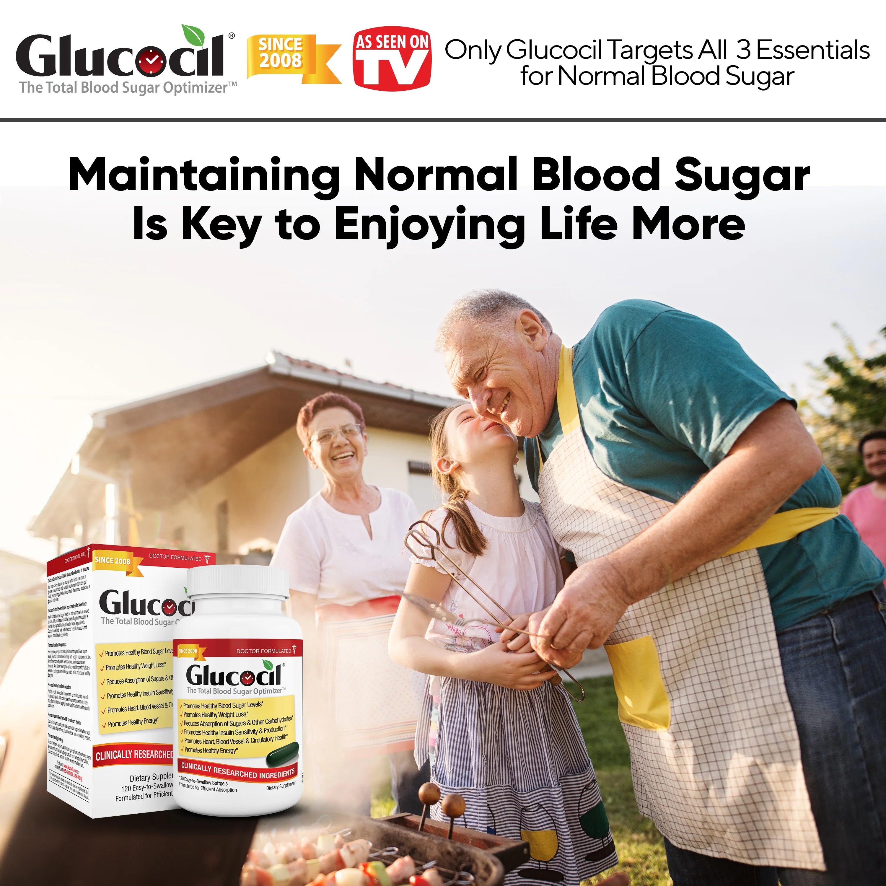 Glucocil 30-Day Supply 120CT – Premium Blood Sugar Support