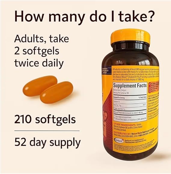 Nature Made CholestOff Plus 210 Softgels Heart Health & Cholesterol Support
