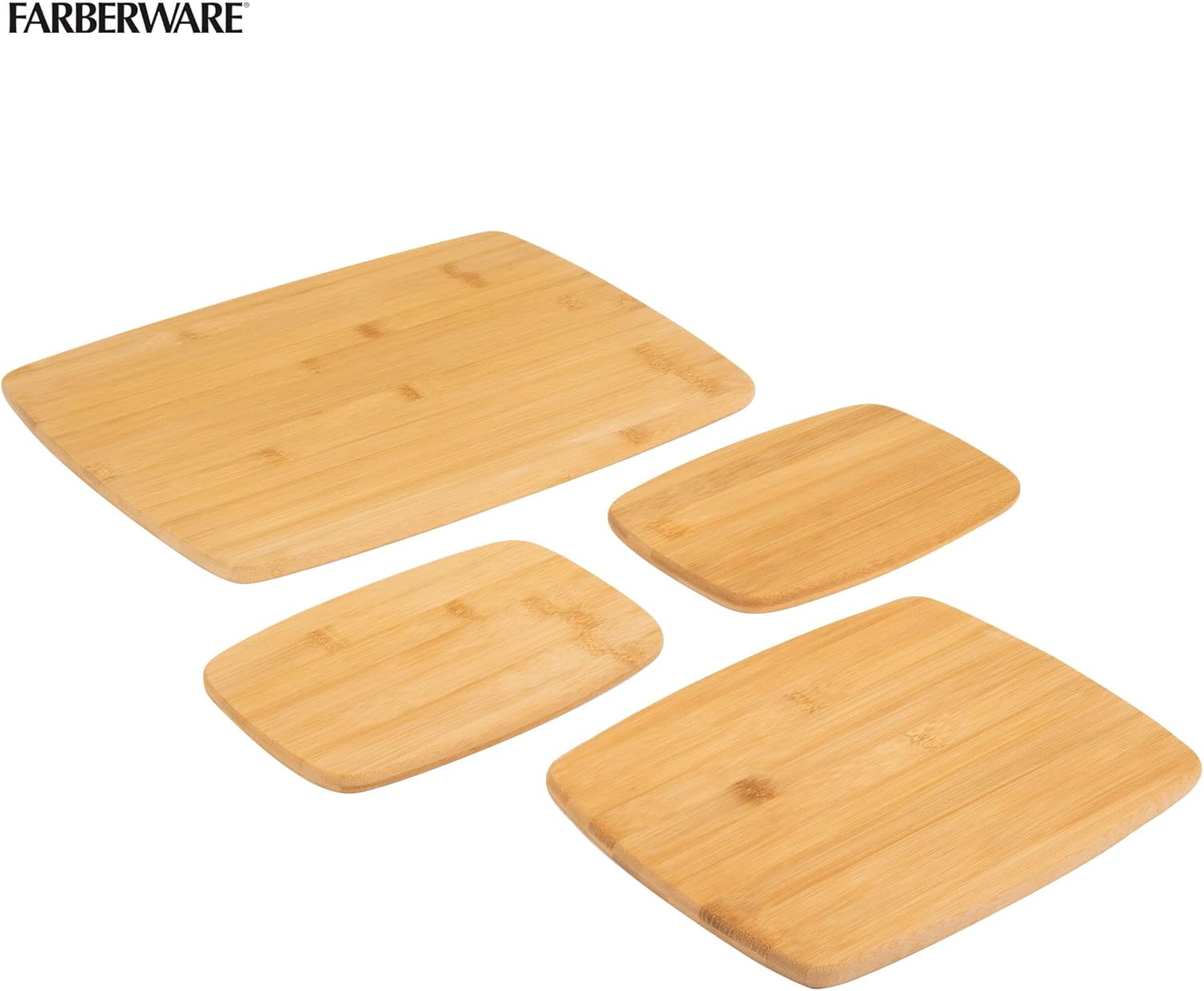 Farberware Reversible Bamboo Cutting Boards, 4-Piece Set