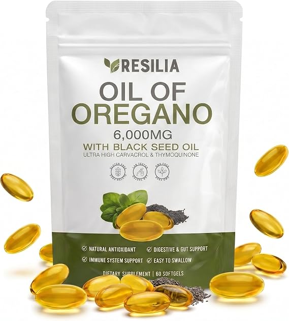 2 in 1 Oil of Oregano & Black Seed Softgels with Carvacrol , Immune Support