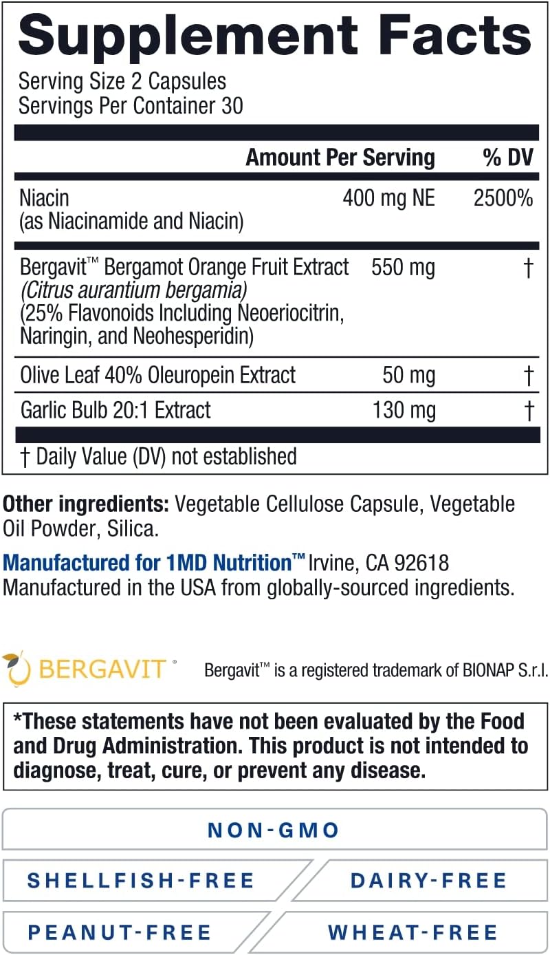 1MD Nutrition CholestMD Promotes Cholesterol Health 60 Capsules