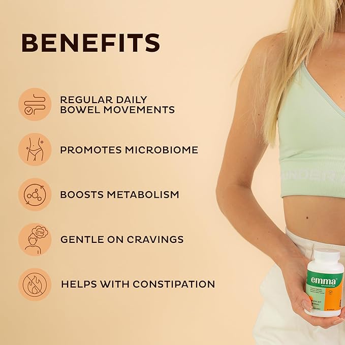 Emma Gut Health Gas and Bloating Relief, Constipation 60 Capsules