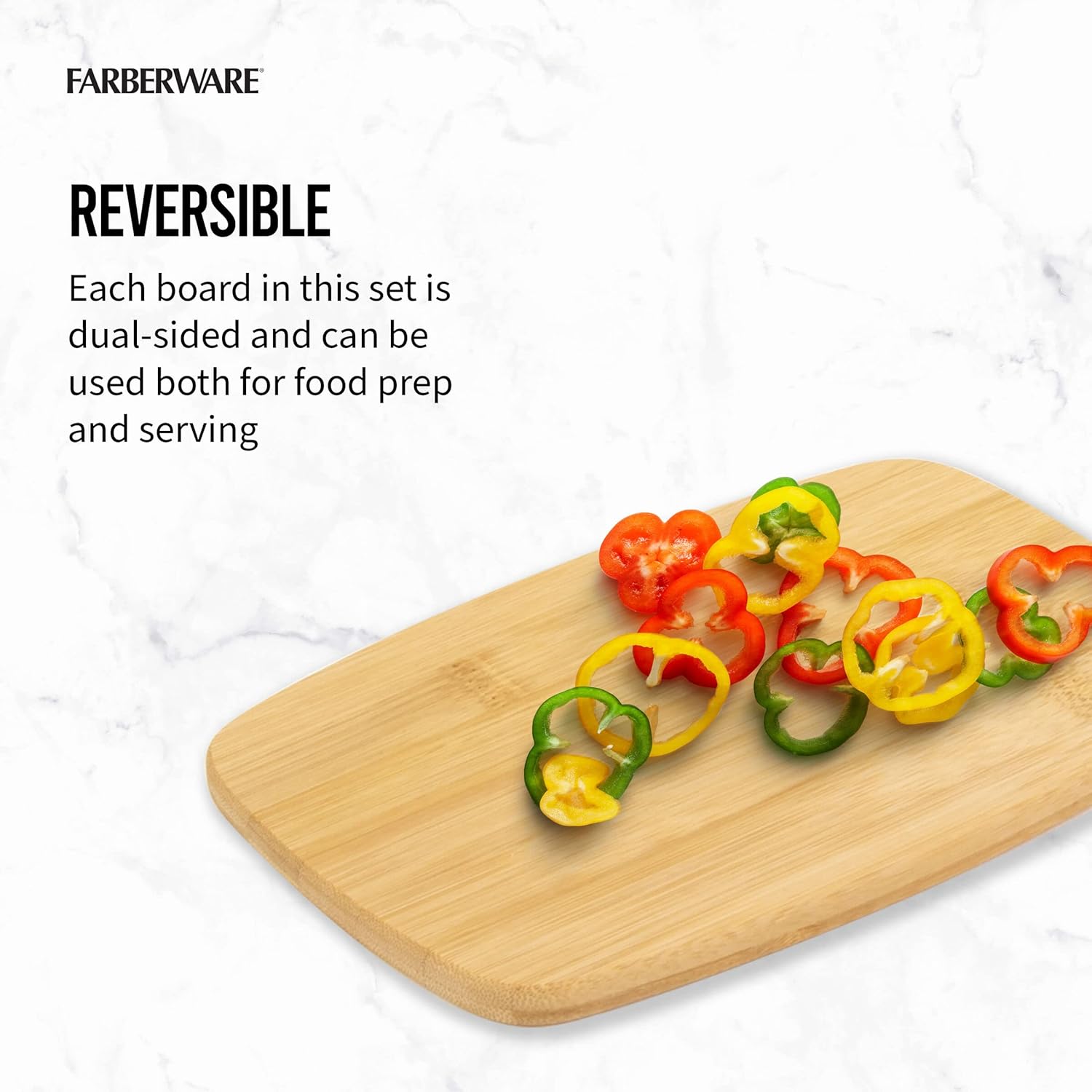 Farberware Reversible Bamboo Cutting Boards, 4-Piece Set