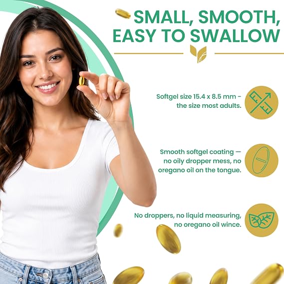2 in 1 Oil of Oregano & Black Seed Softgels with Carvacrol , Immune Support