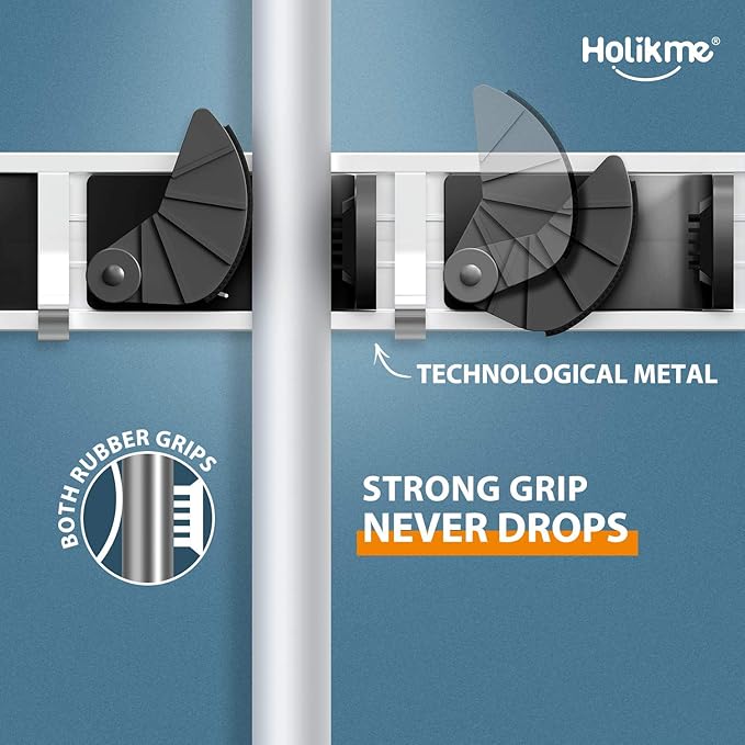 Holikme Metal Wall Organizer with 4 Hooks, Black