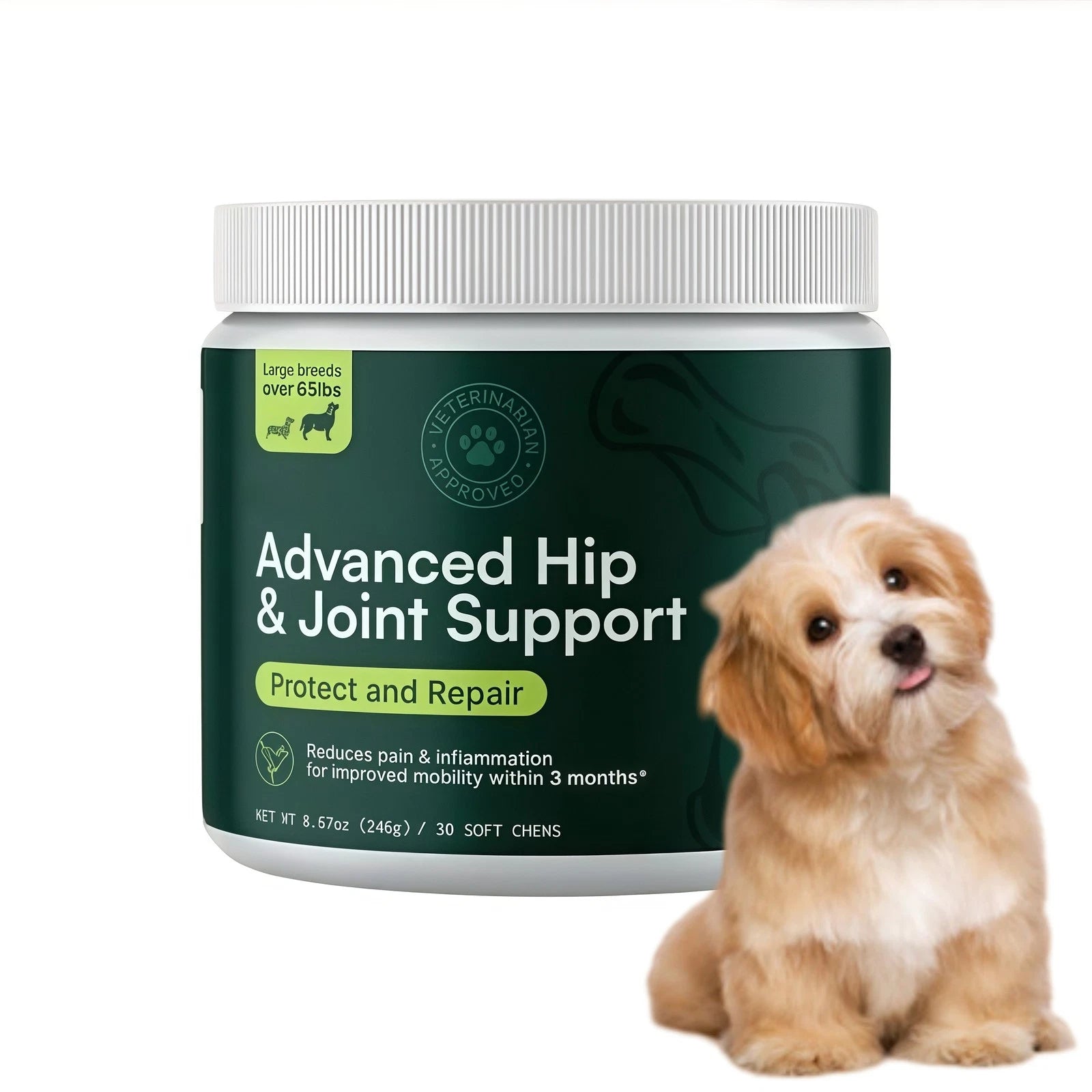 Wuffes Joint Support Soft Chews for Dogs | Glucosamine, MSM, Green-Lipped Mussels | 30 Count, US