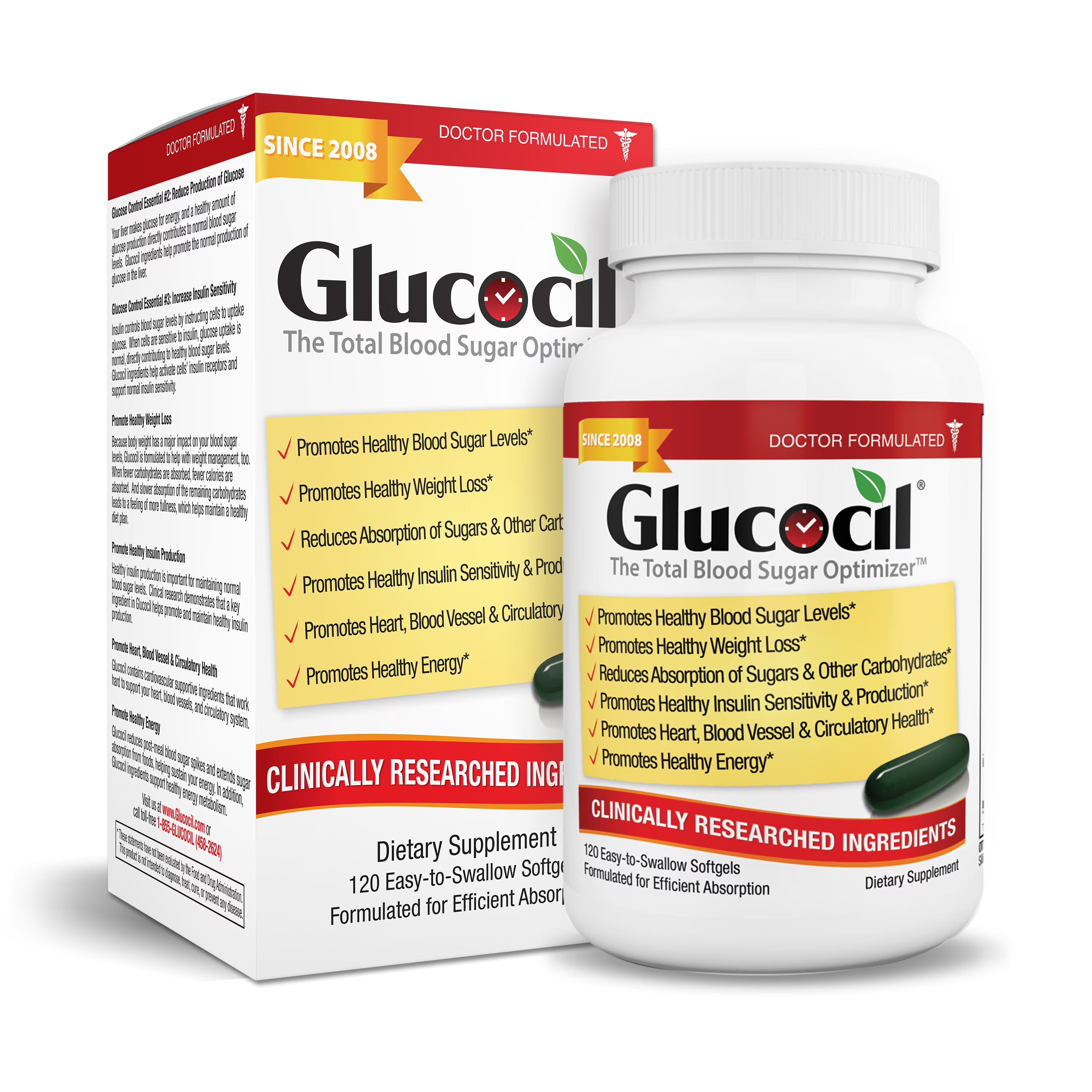 Glucocil 30-Day Supply 120CT – Premium Blood Sugar Support
