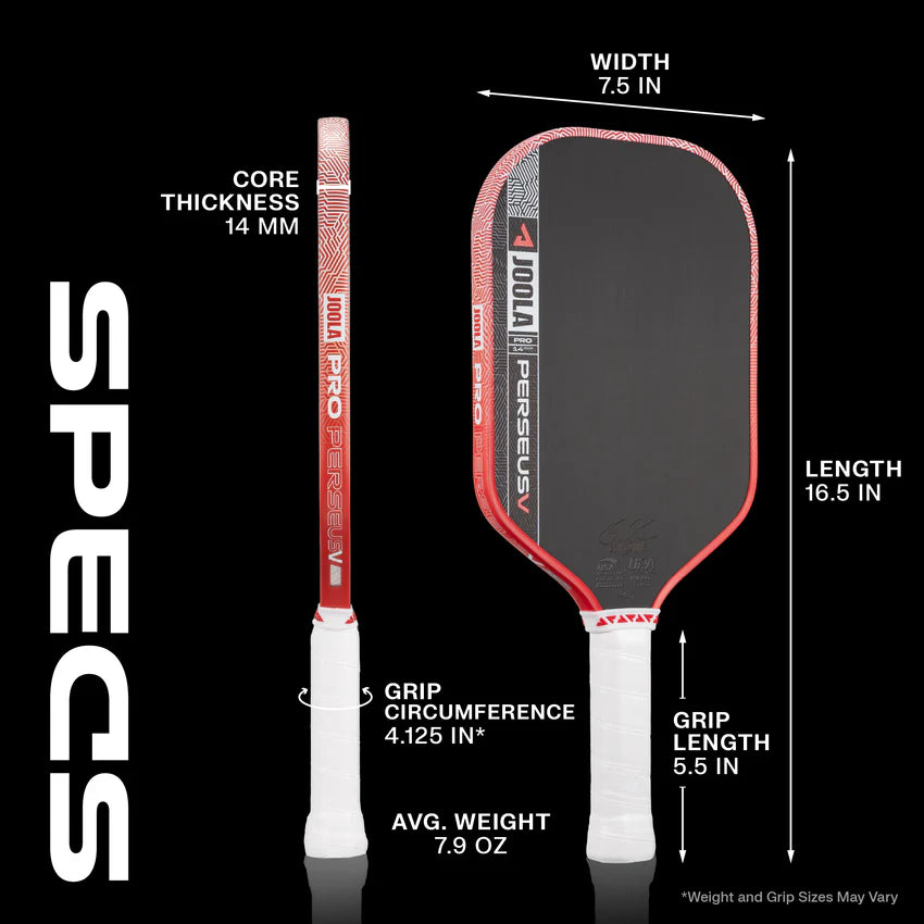 JOOLA Ben Johns Perseus Pro V 16mm Pickleball Paddle Blaze Red