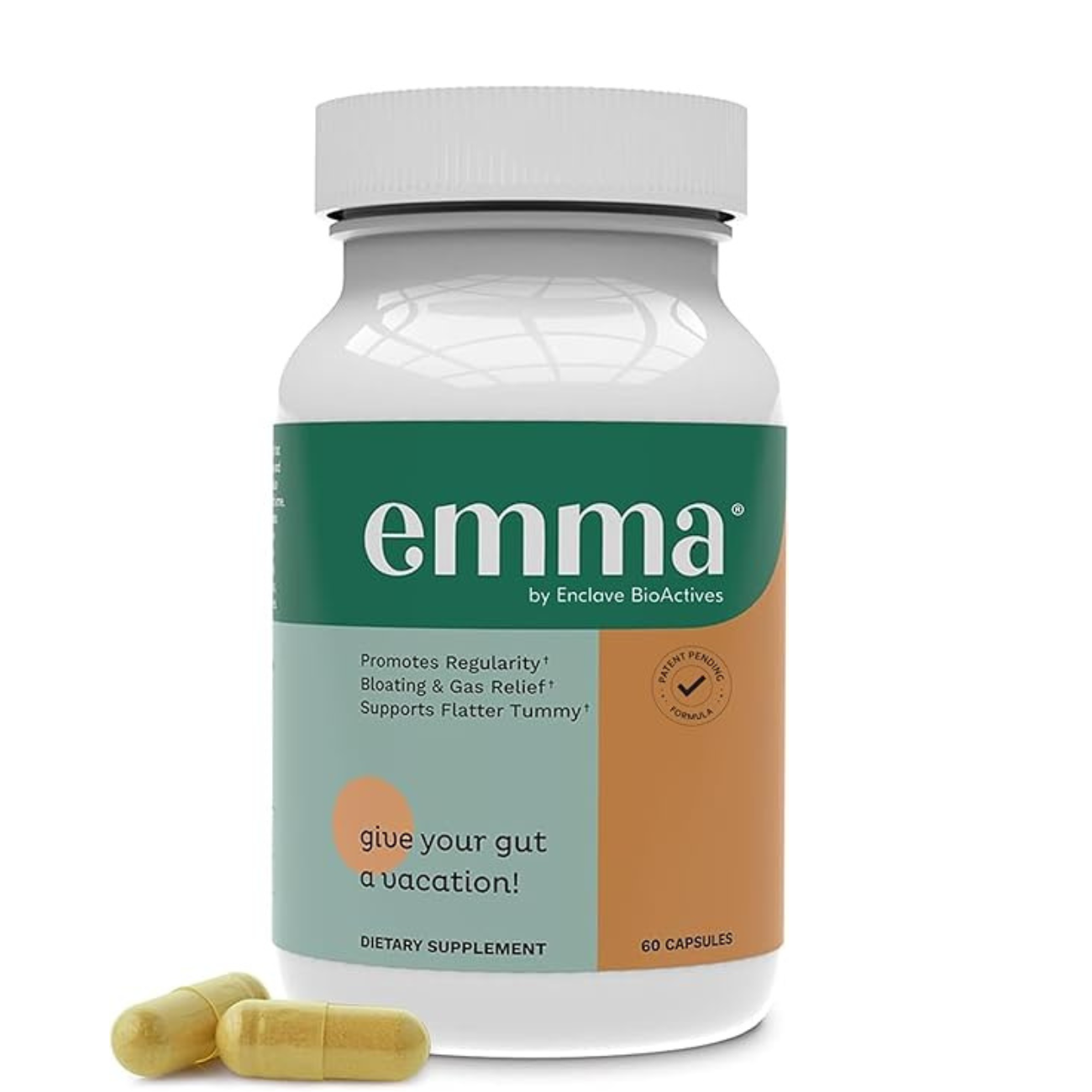 Emma Gut Health Gas and Bloating Relief, Constipation 60 Capsules