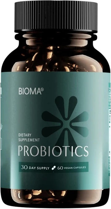 Pack of 3 BIOMA Probiotic Gut Support – Vegan, Gluten-Free – 60 Capsules Each (180 Capsules Total)