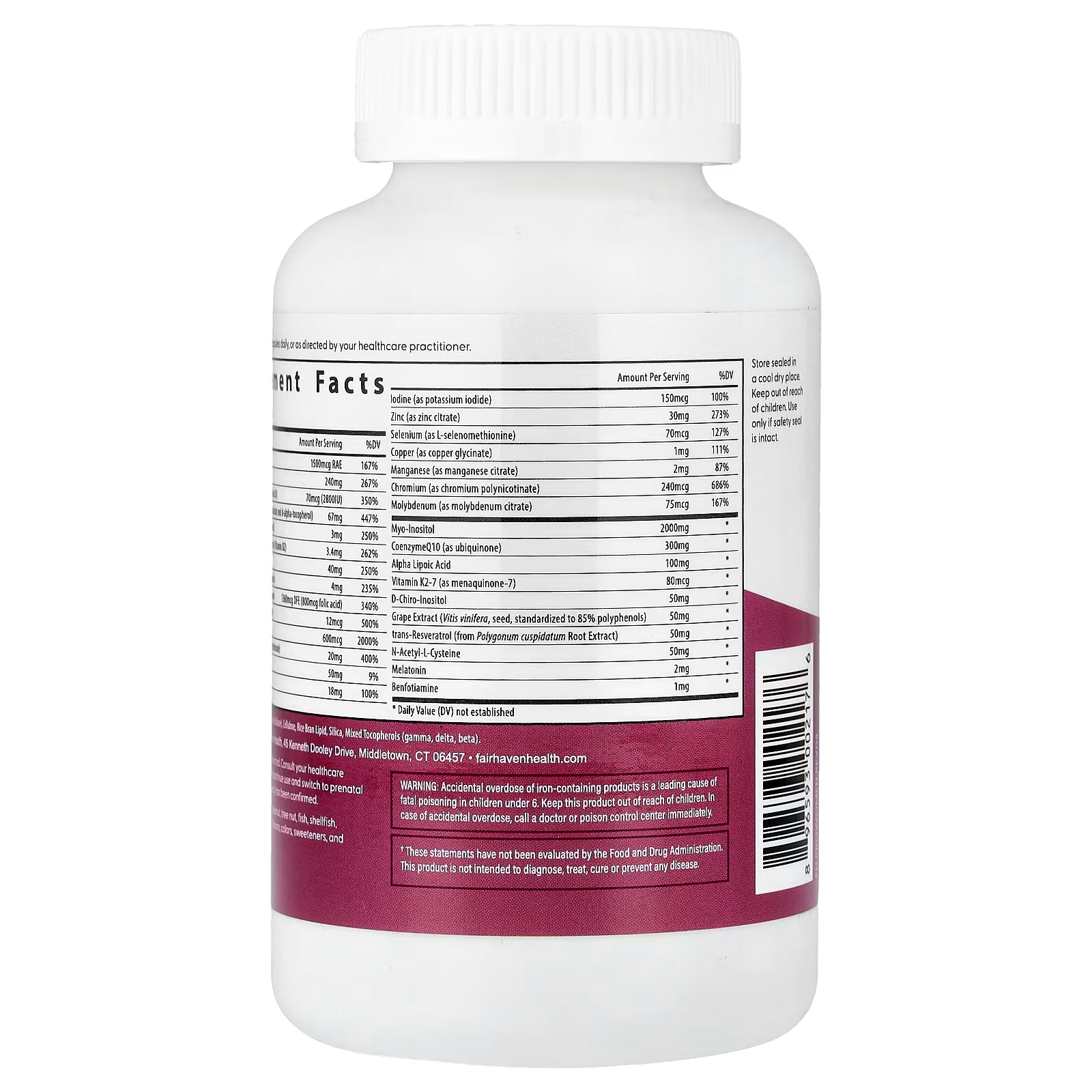 Fairhaven Health, FH Pro for Women, Multivitamin, 180 Capsules