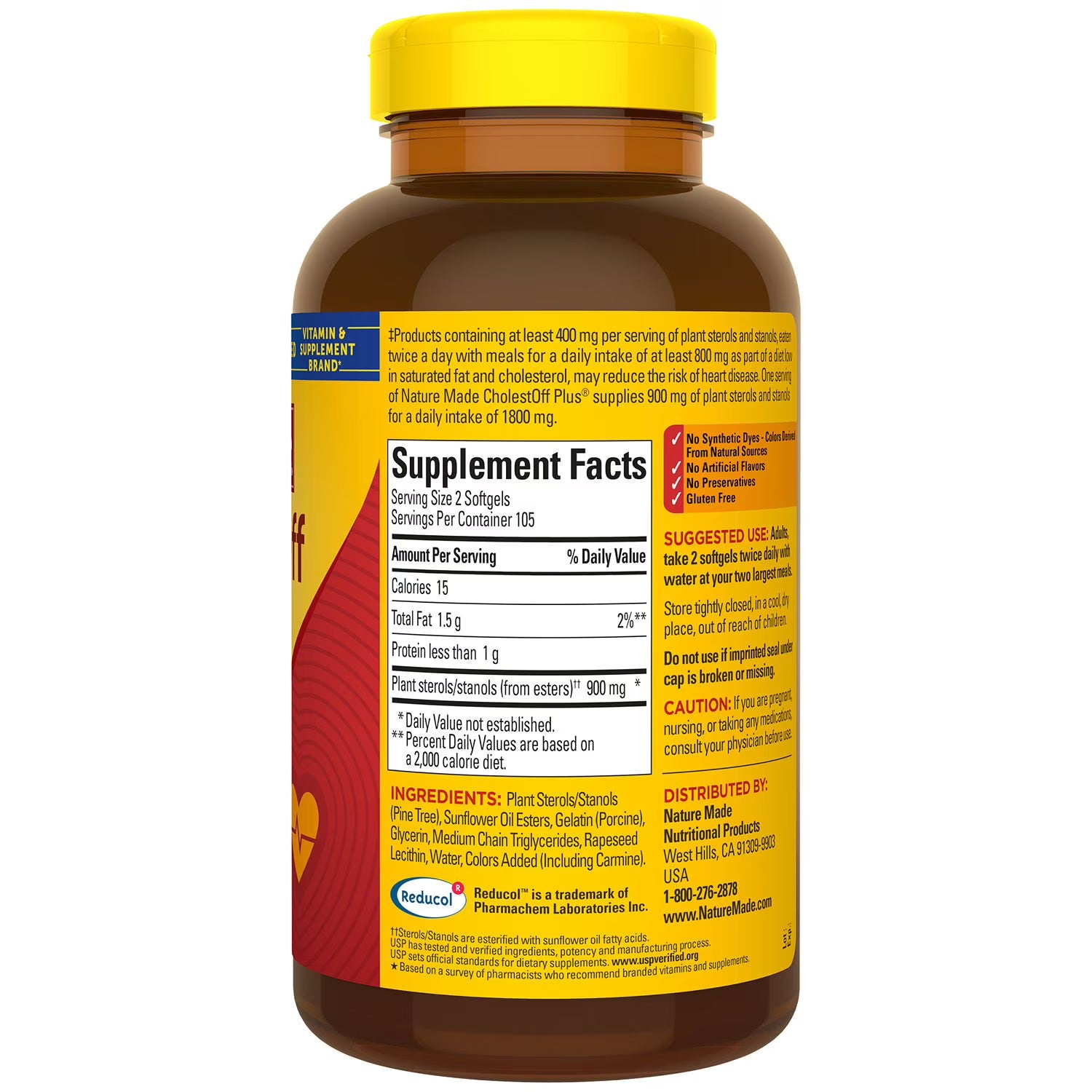 Nature Made CholestOff Plus 210 Softgels Heart Health & Cholesterol Support