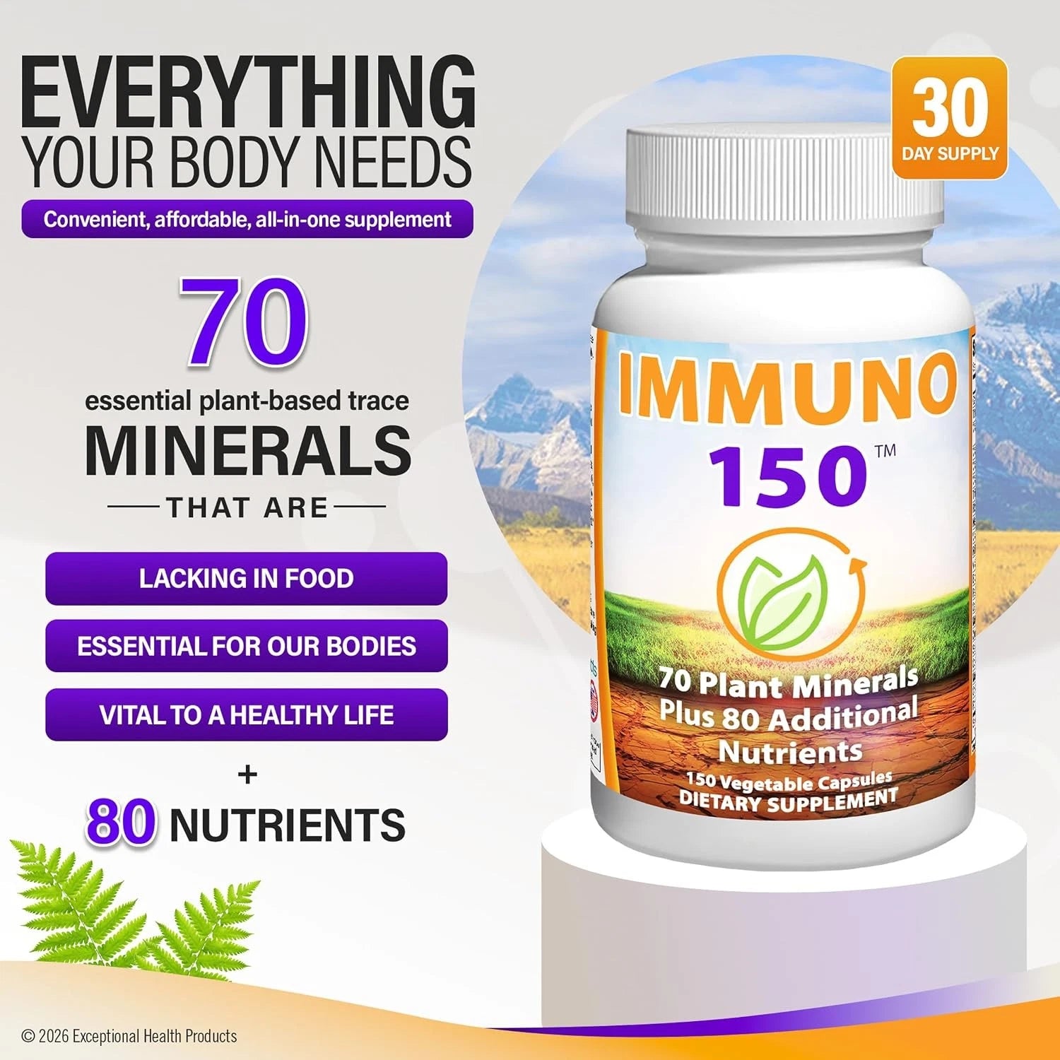 Immuno 150 Immune Support Supplement – 150 Vegetable Capsules