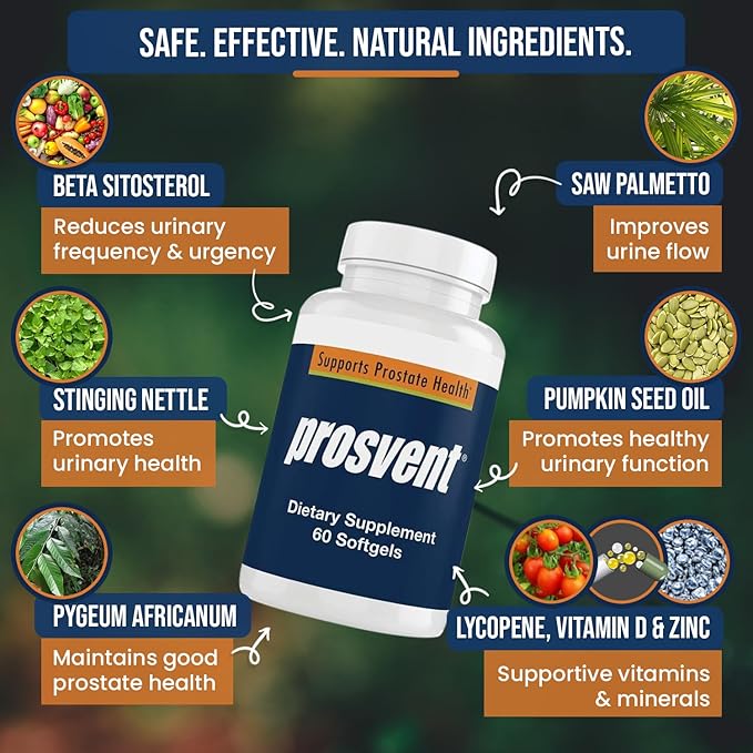 Advanced Men's Prostate Support Natural Supplement Prosvent 60 count