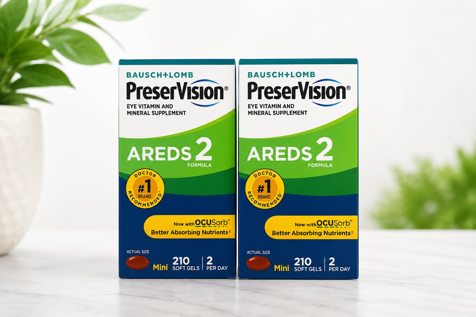 PreserVision AREDS 2 Eye Vitamin Softgels-Pack of 2 |210ct