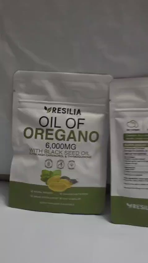 2 in 1 Oil of Oregano & Black Seed Softgels with Carvacrol , Immune Support