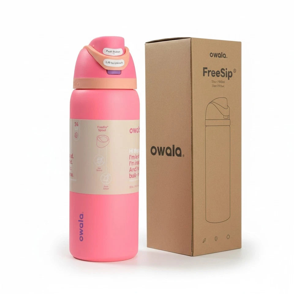 Owala FreeSip 32oz Stainless Bottle Peach Pink