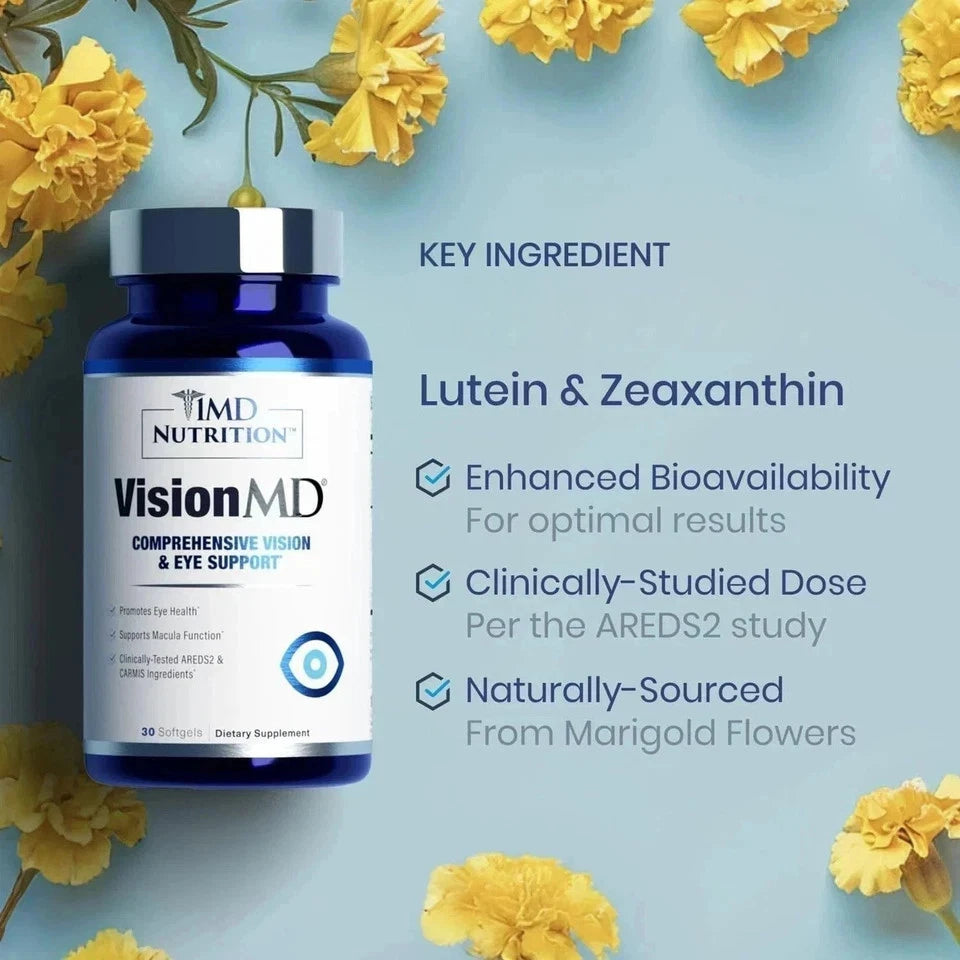 MD Nutrition VisionMD Eye Health Supplement – Eye Vitamins with Vitamin C, 30 Softgels
