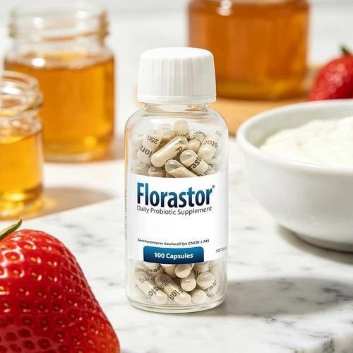 Florastor Daily Probiotic Supplement for Women & Men – Digestive Health Support, 100 Capsules