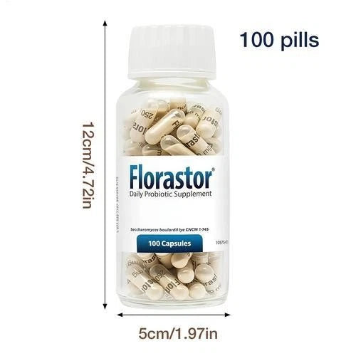 Florastor Daily Probiotic Supplement for Women & Men – Digestive Health Support, 100 Capsules