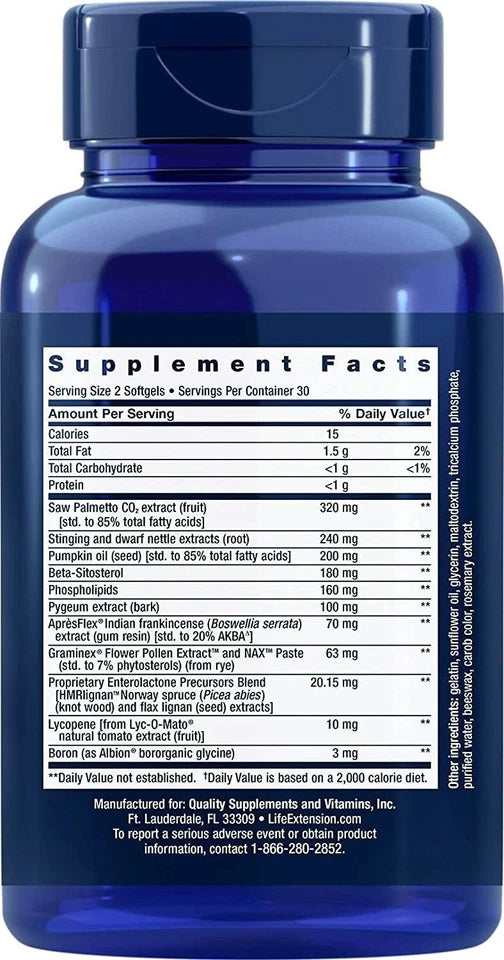 Life Extension Ultra Prostate Formula – 60 Softgels | Beta-Sitosterol & Saw Palmetto