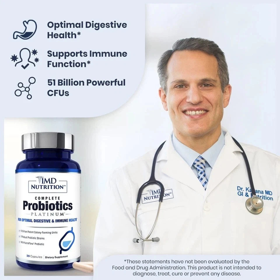 1MD Nutrition Complete Probiotics 30 Caps Gut Digestive Support