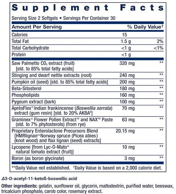 Life Extension Ultra Prostate Formula – 60 Softgels | Beta-Sitosterol & Saw Palmetto