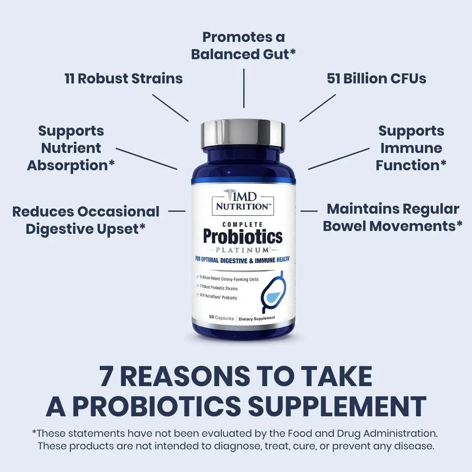 1MD Nutrition Complete Probiotics 30 Caps Gut Digestive Support