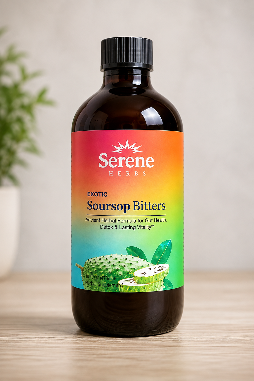 Soursop Bitters Pure 100% Natural Organic Exotic Detox Herbs 16oz Exp 5/4/28
